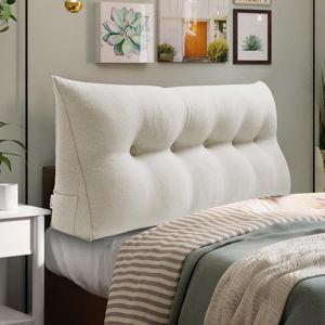 Pure White Headboard Pillow for Queen Bed