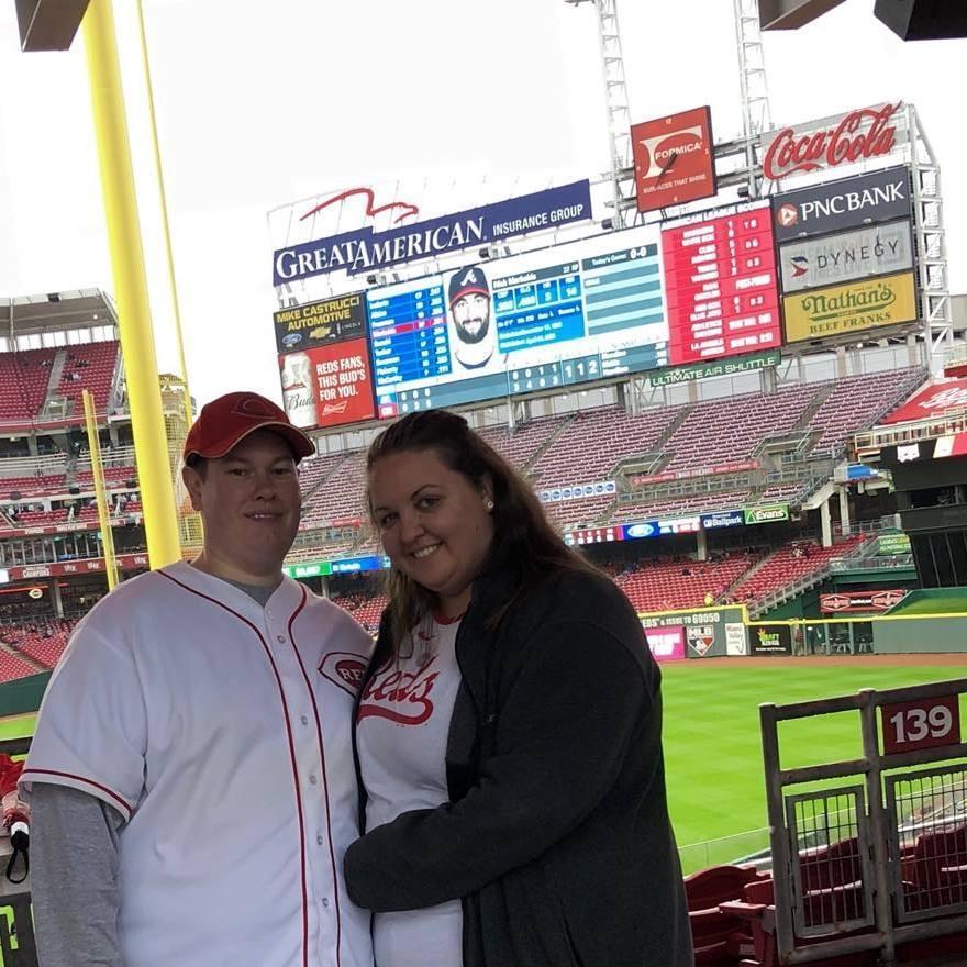 Great American Ballpark at Christine's first Reds game and Ryan's 114th!