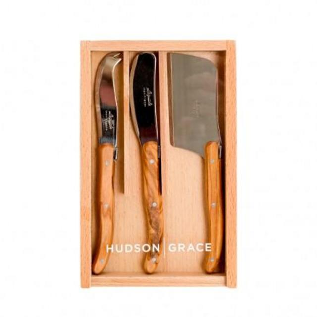 Laguiole Olive Wood Cheese Set