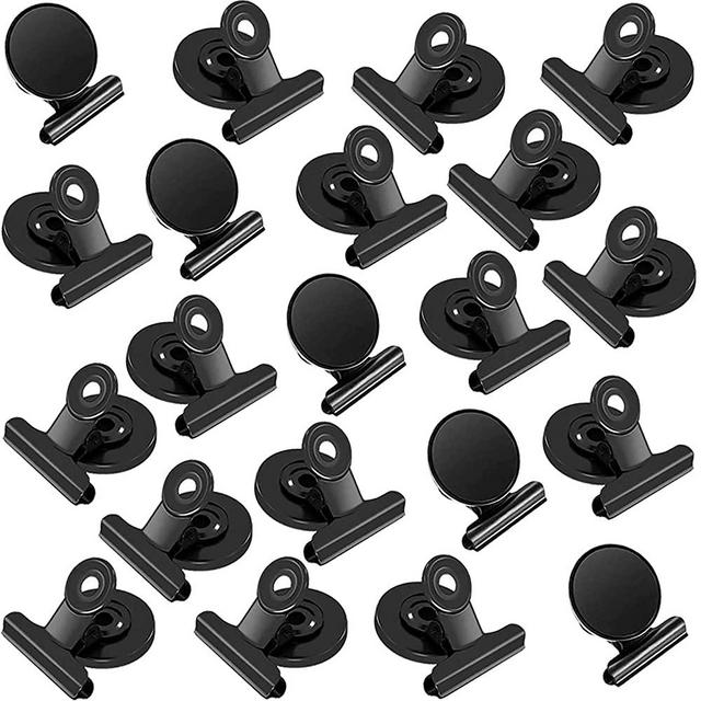 20 Pack Black Magnetic Clips Fridge Magnets with Clips, Refrigerator Magnets Clips, Magnet Clips for Whiteboard on Home& Office