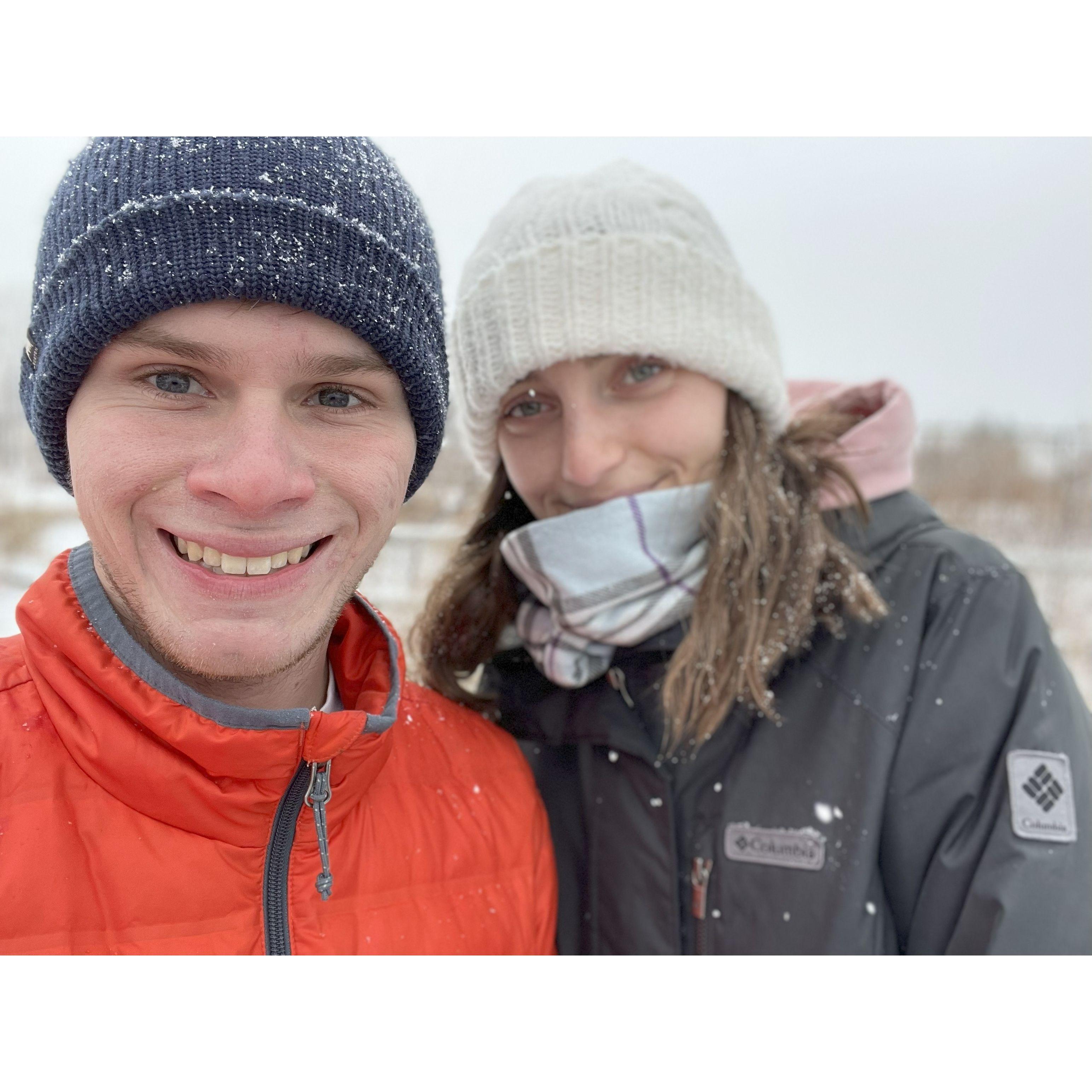 Snowy day at Portland Head Light