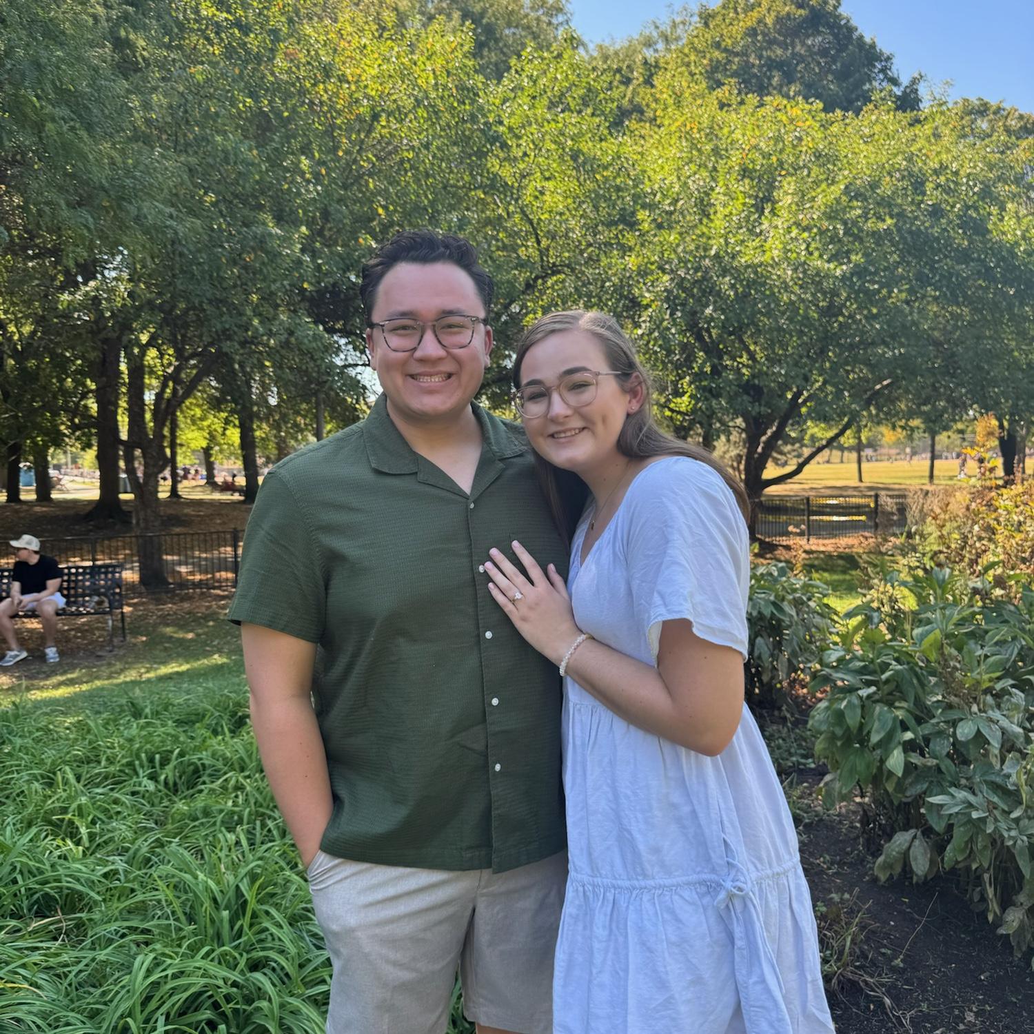 September 2024: Matt proposed in Oz Park, our favorite place to picnic!