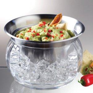 Acrylic and stainless iced dip bowl