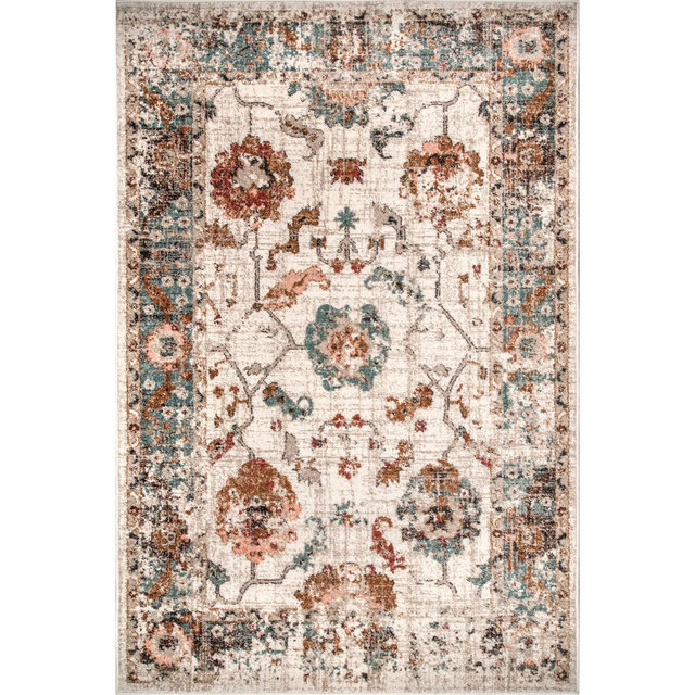 Nuloom Cecil Oriental/Persian 5x8 Indoor Area Rug for Living Room Bedroom Dining Room Kitchen, Beige/Ivory