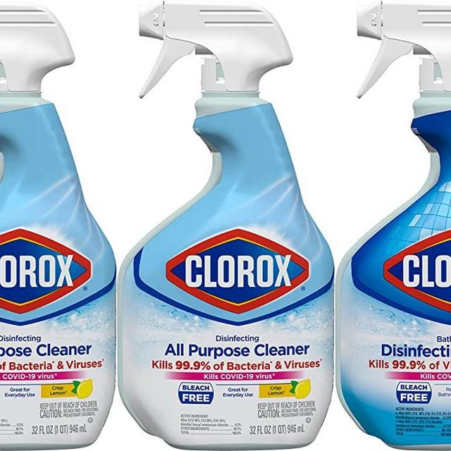 Clorox Disinfecting All-Purpose Cleaner 32 Oz and Disinfecting Bathroom Cleaner 30 Oz, Pack of 3