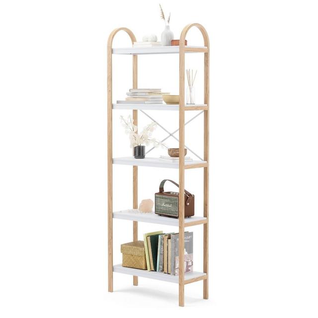 66.77" Bellwood 5 Tiered Freestanding Shelf White/Natural - Umbra