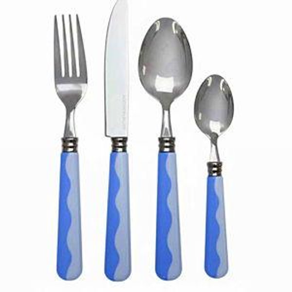 Wave Cutlery - Periwinkle & Pale Blue (16‑Piece Set)