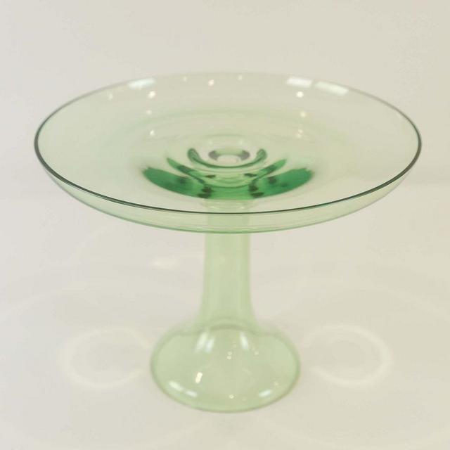 Estelle Colored Cake Stand, Glass, Mint Green, Hand-Blown
