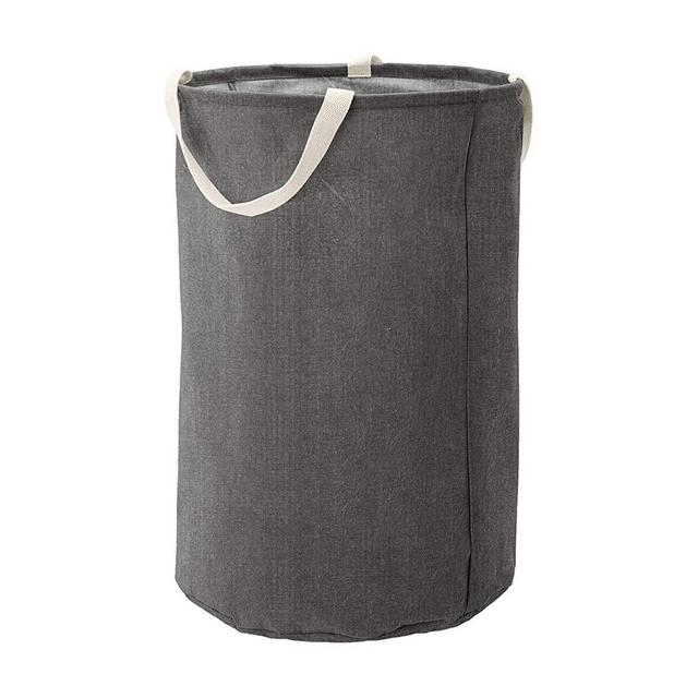 AmazonBasics Fabric Storage Bin - Tall Round, Charcoal Grey