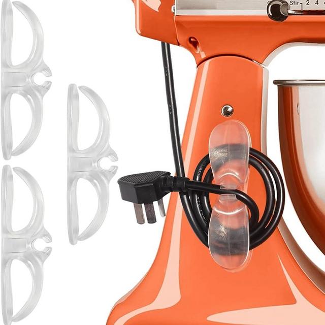 AFunCrafter Cord Organizer for Kitchen Appliances - Clear Cable Wrapper Holder Winder Keeper Wrap, Stick On Mixer