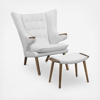 Bear Lounge Chair and Ottoman