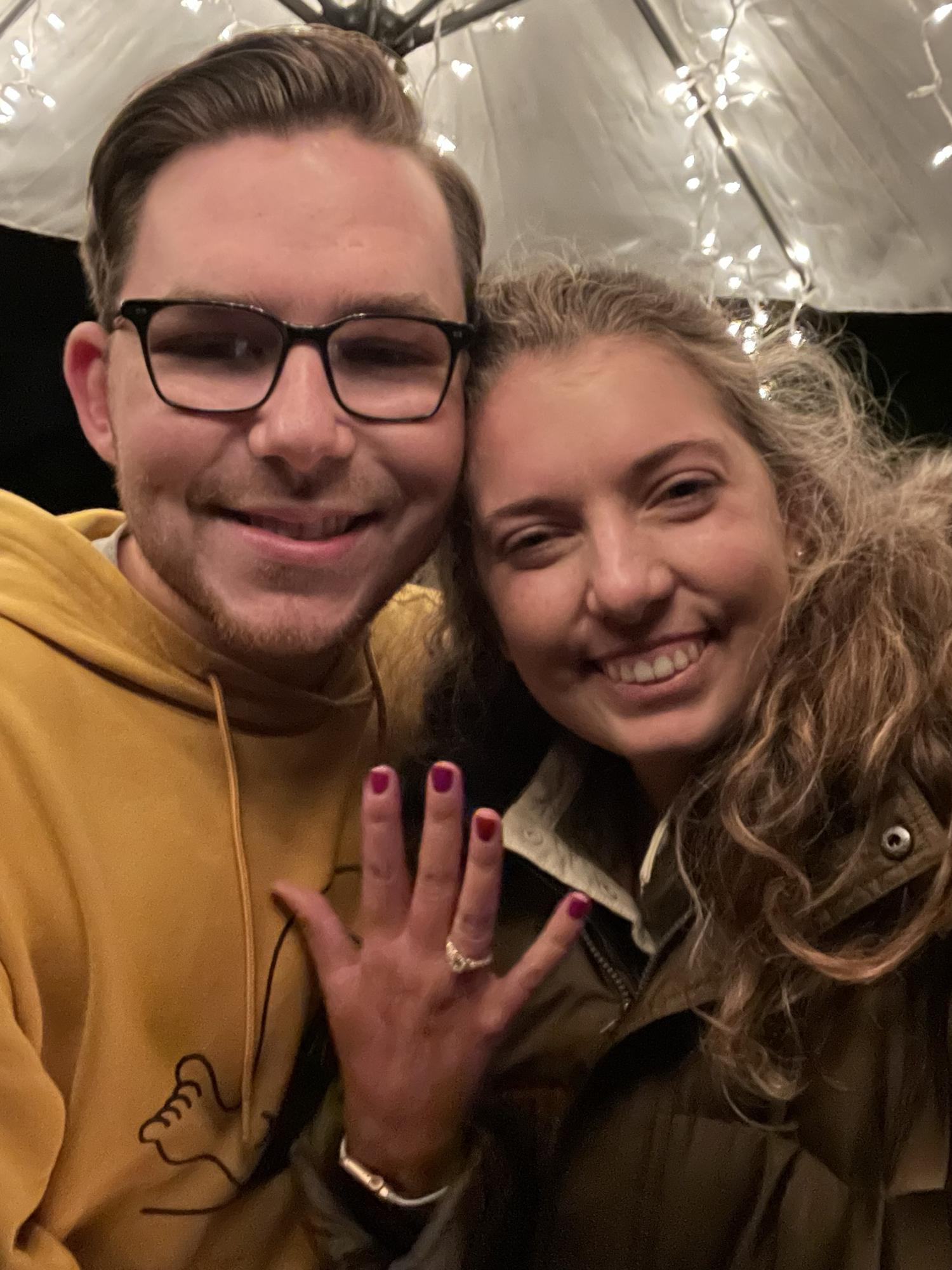 The night we got engaged in our backyard!