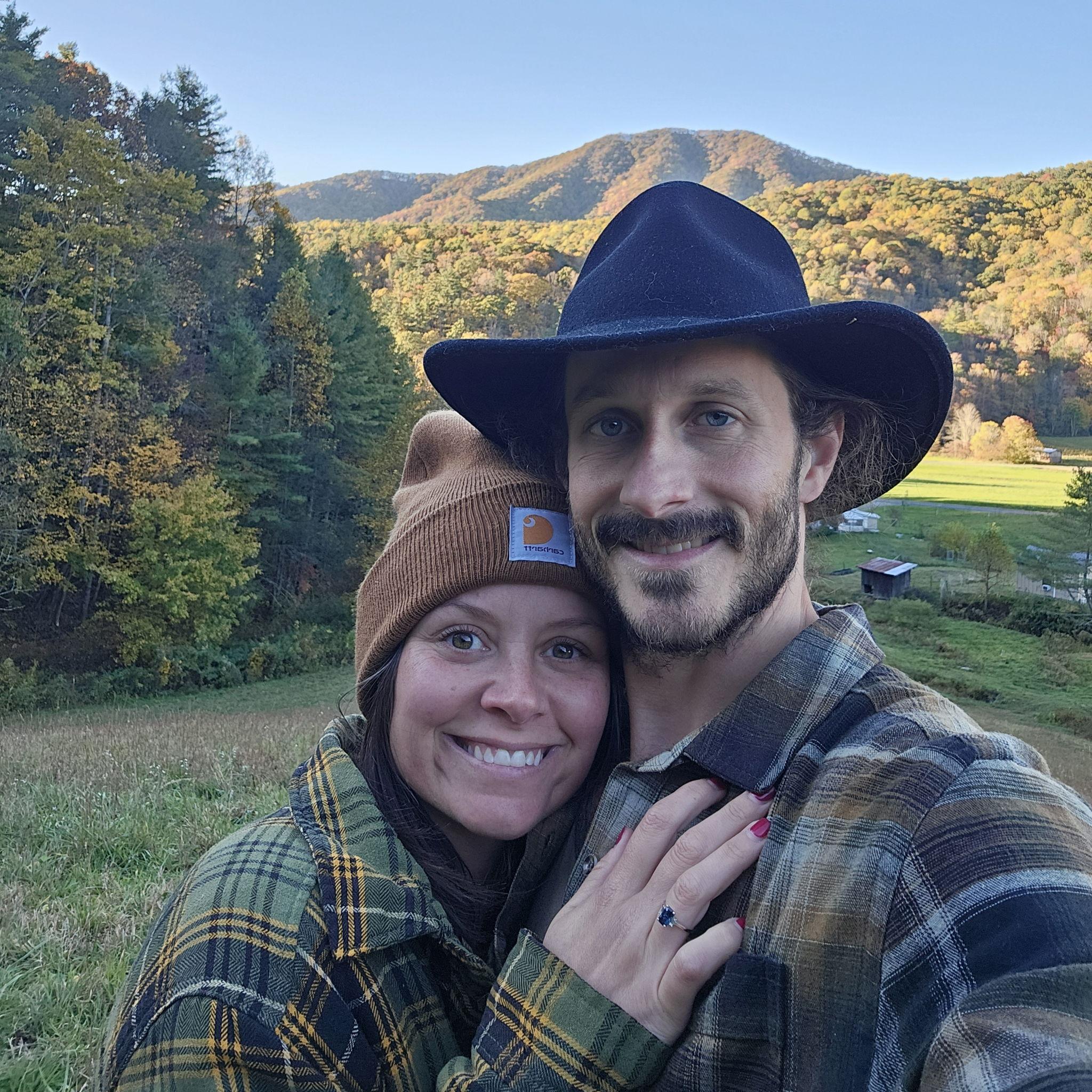 Autumnal hill top evening on the farm