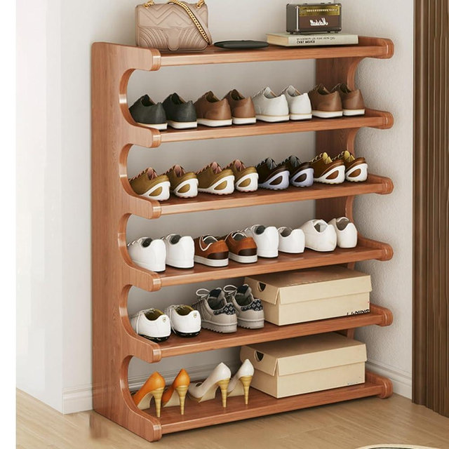 Generic 6-Tier 80cm Modern Space Saving Multifunction Shoe Rack Organizer for Small Spaces, Closet, Entryway, Corner, Doorway