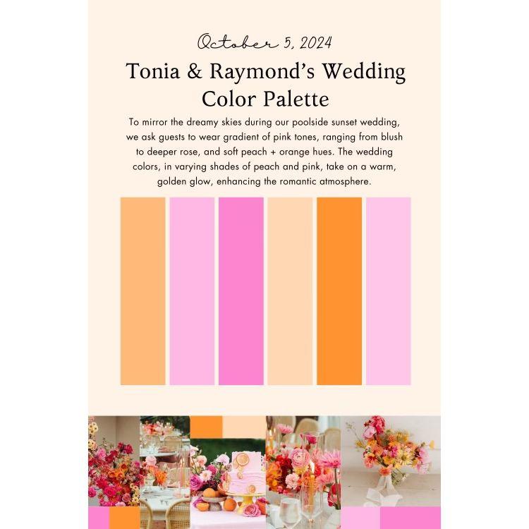 Color palette for wedding ceremony