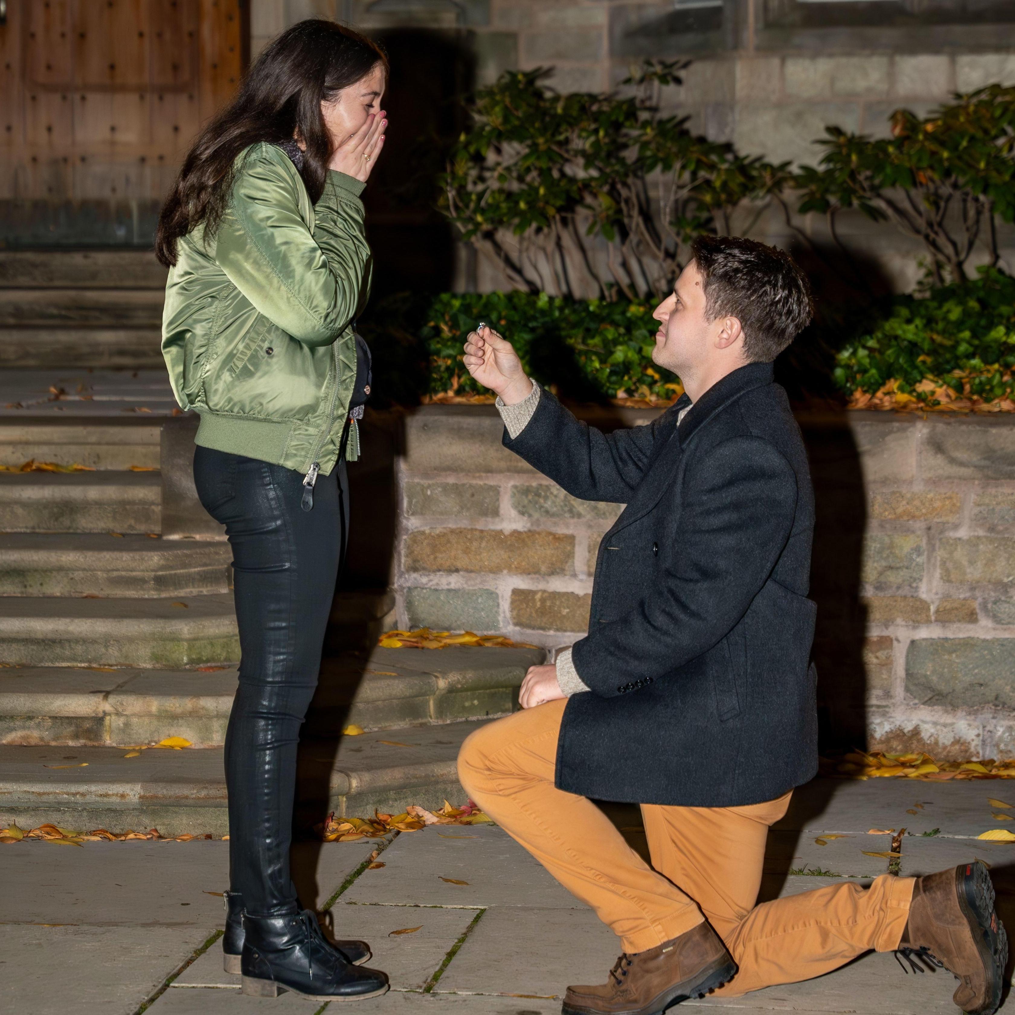 She said yes! Or as John puts it, she actually said nothing - all she did was cry.