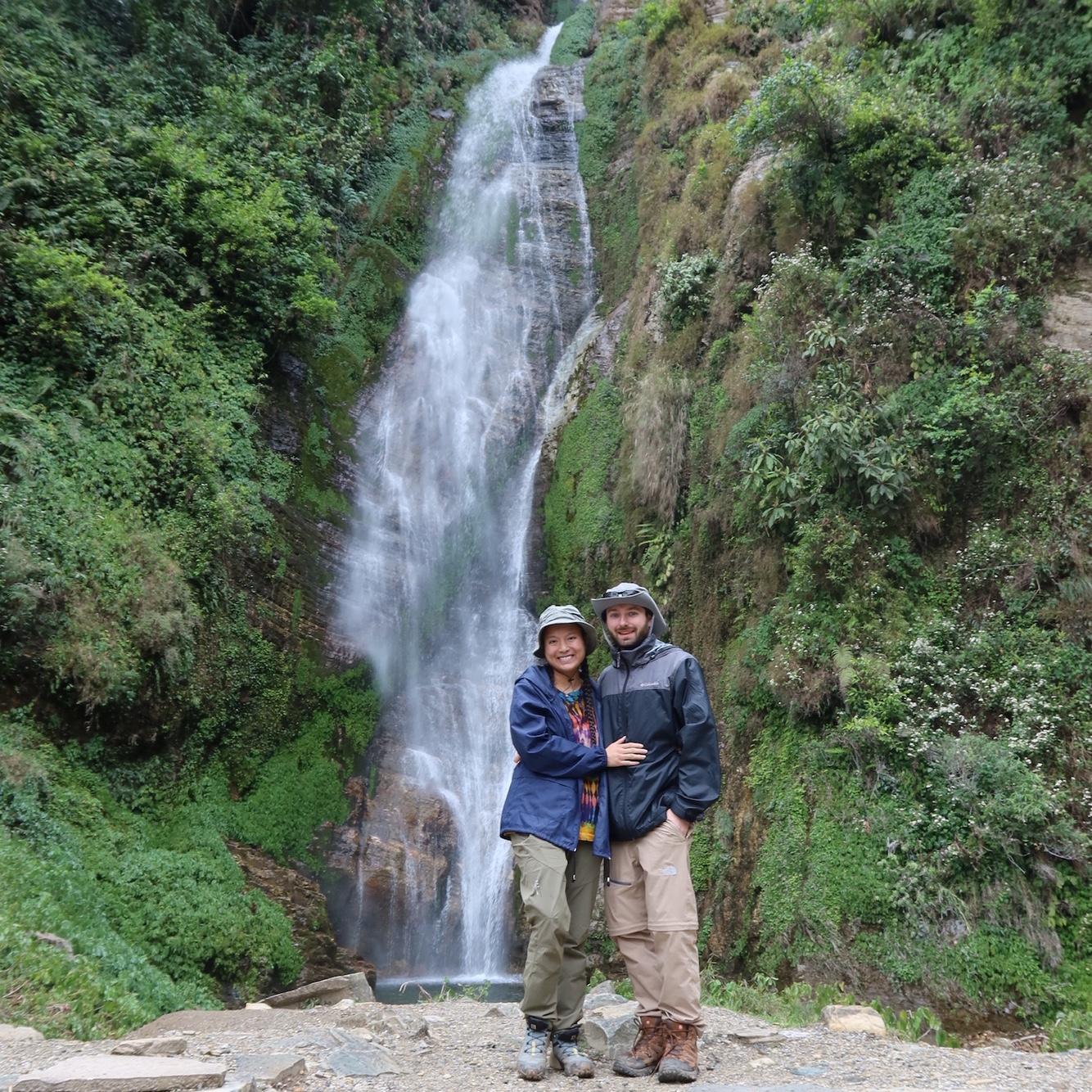 We stopped at a waterfall on our way back to Pokhara