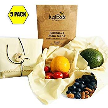 Beeswax Wrap For Food Storage: 9 Pack Reusable Organic Cotton Bees Wax Wraps, Sustainable Eco Friendly Biodegradable Natural Alternative to Plastic to Store and Cover Food