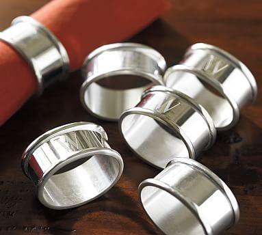 Maxfield Napkin Rings (with Added "W" Monogram)