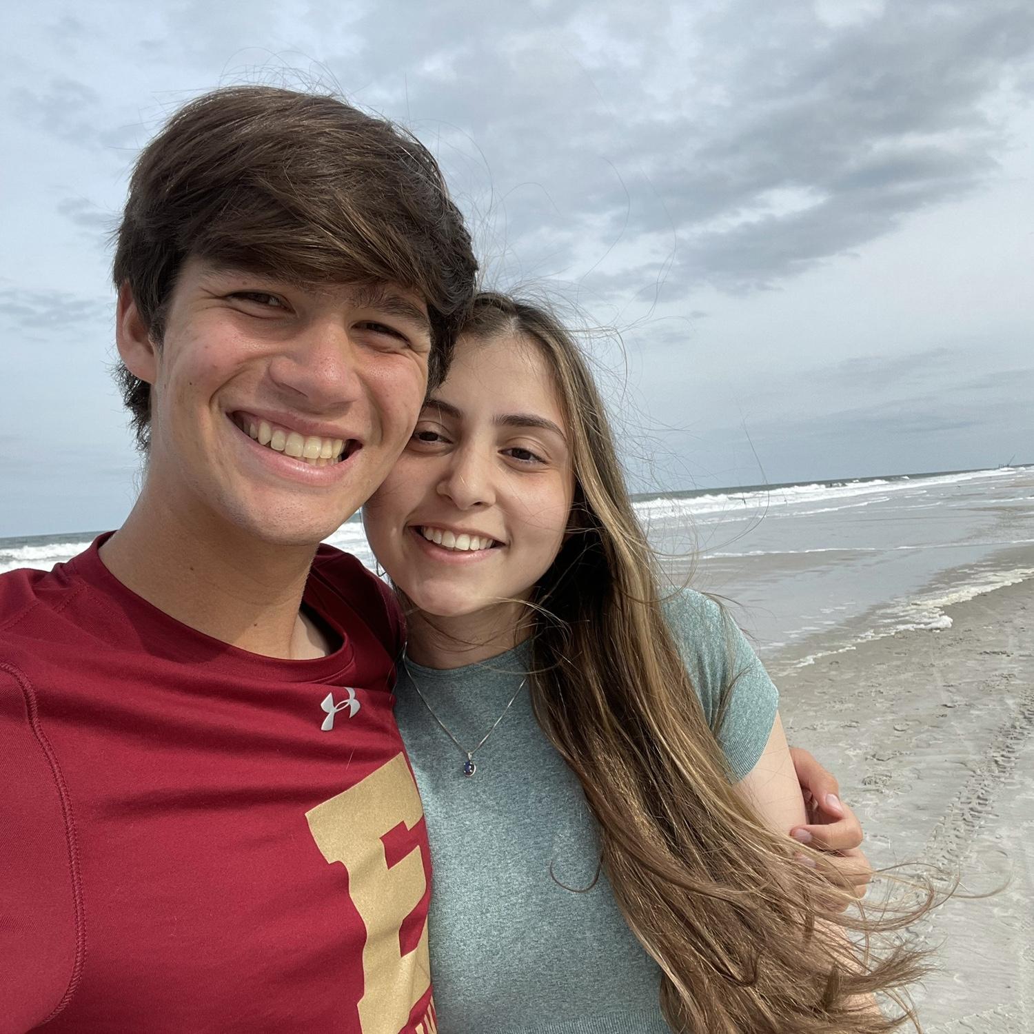 Walking on Atlantic beach