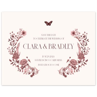 Maroon, Red Wedding Digital Save the Date - Merryton Landscape