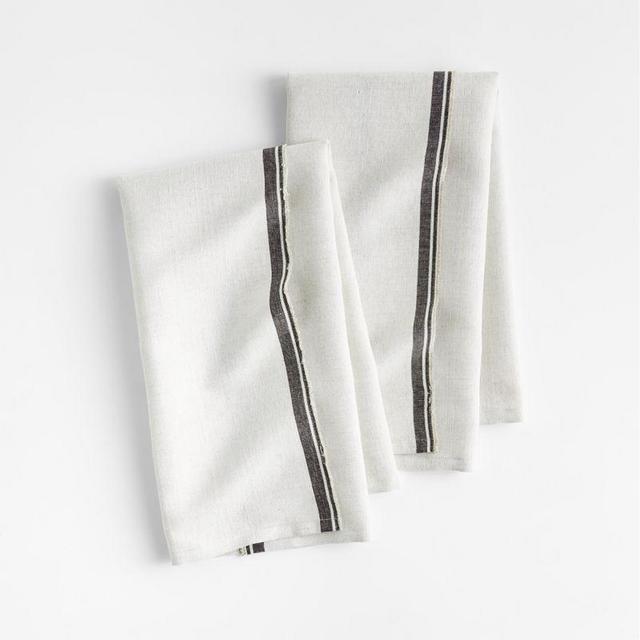 Clovis Black Edge Cotton Dish Towels, Set of 2