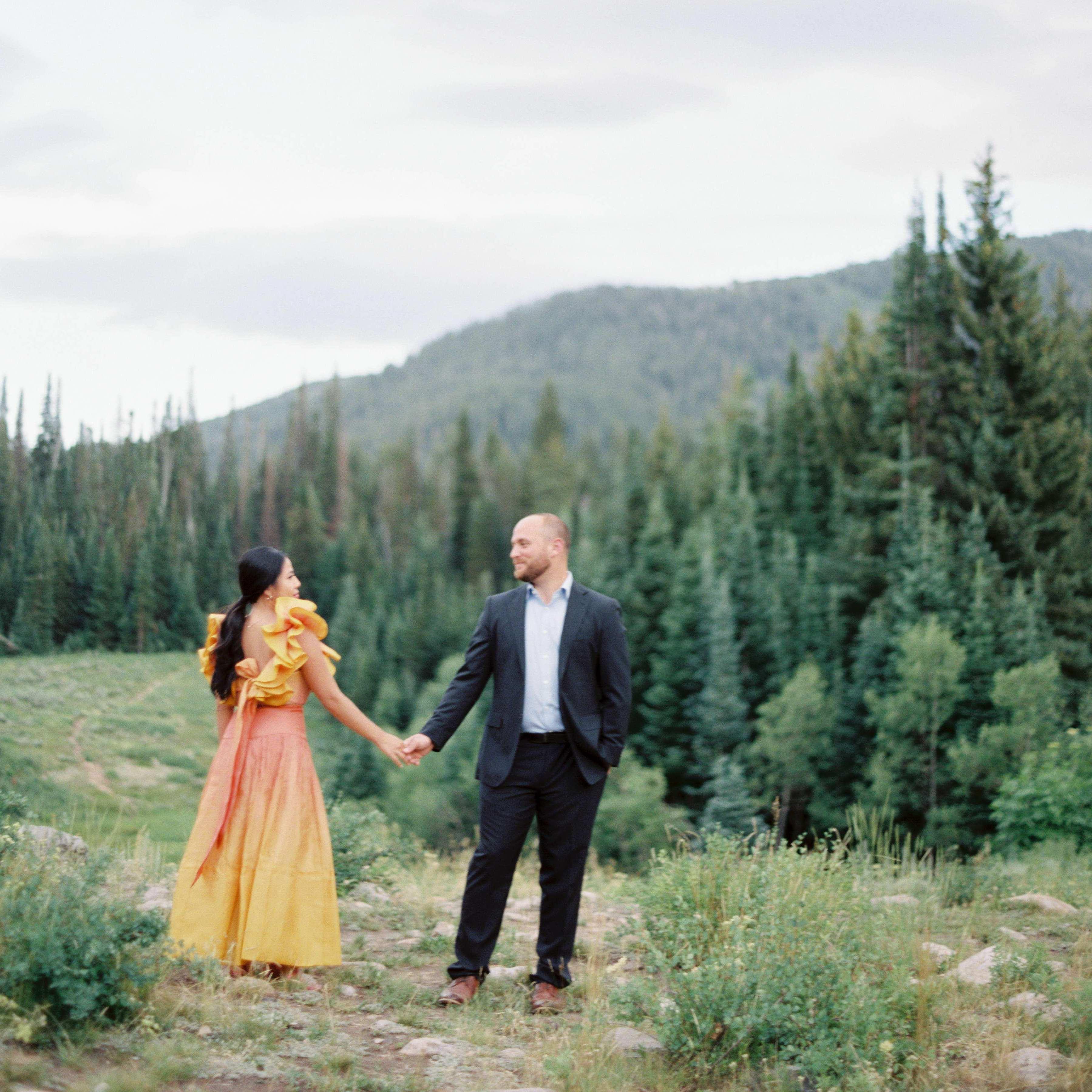Just a normal day in the wilderness in formal attire for our engagement photos.
July 2021 -- Park City, UT