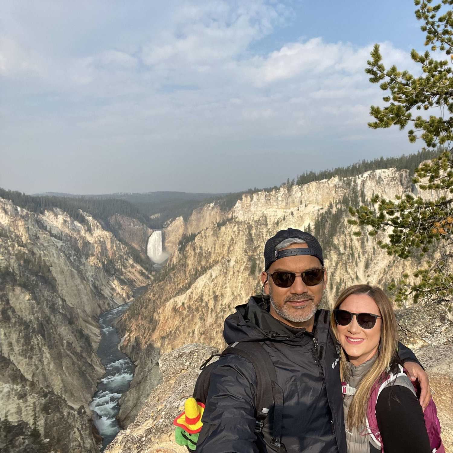 Taking in the breathtaking view of the Grand Canyon of Yellowstone from Artist Point.