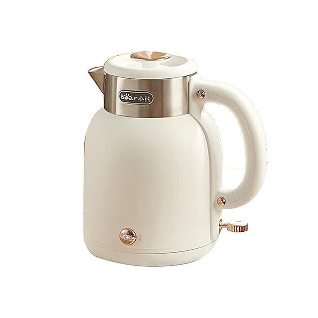 Bear ZDH-C15C1 Electric Kettle for Coffee & Tea, Stainless Steel Hot Water Boiler with Keep Warm Function, Auto Shut-Off, BPA Free, 1.5l, Ivory White
