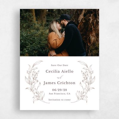 Beige Fall Wedding Save the Date - Merriott Photo