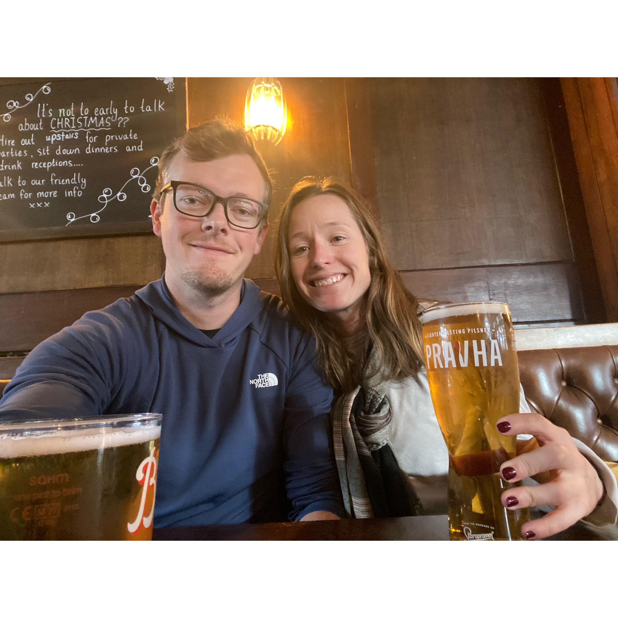 Beers at a London pub