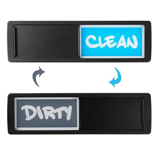 KitchenTour Dirty Clean Dishwasher Magnet - Upgrade Super Strong Magnet Version - Newest Design Easy to Read Non-Scratch Magnetic Indicator Sign with Clear, Bold & Colored Text - Black