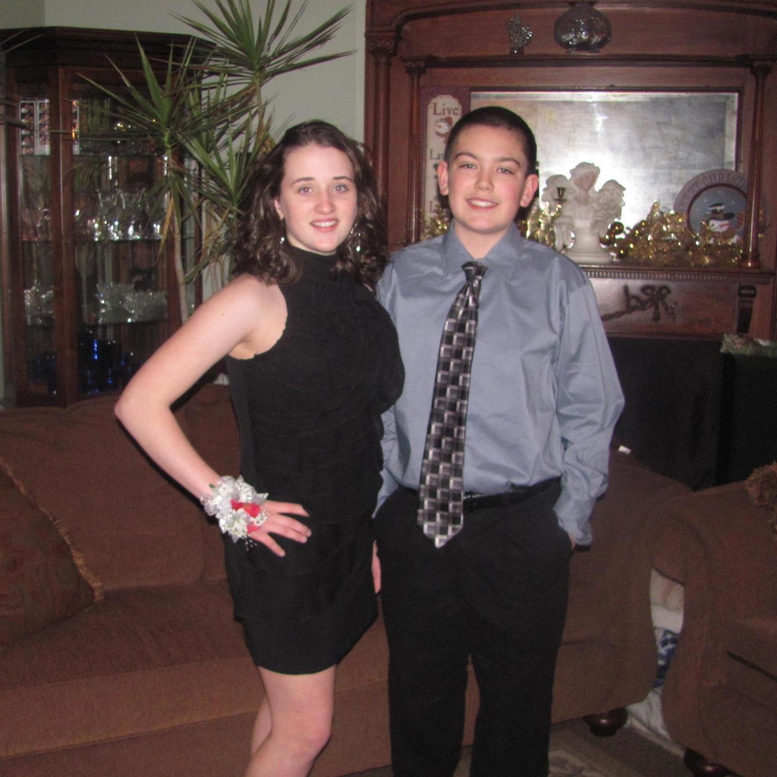 Our first photo together before our middle school Valentine's Day dance - February 8, 2013