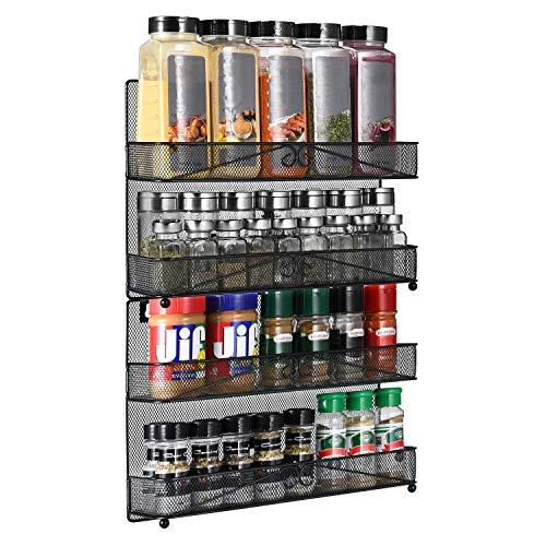 2 Pack 2-Tier Wall Mount/Desk Spice Rack Organizer for Cabinet Pantry Door,Super Wide Hanging/Countertop Spice Shelf Storage.