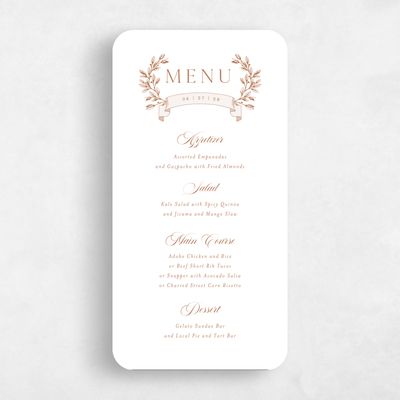 White Rounded Wedding Menu - Hetherton