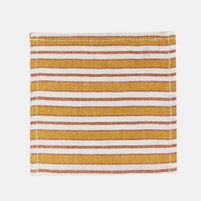 Heather Taylor MULTI STRIPE – Goldenrod Cocktail Napkins