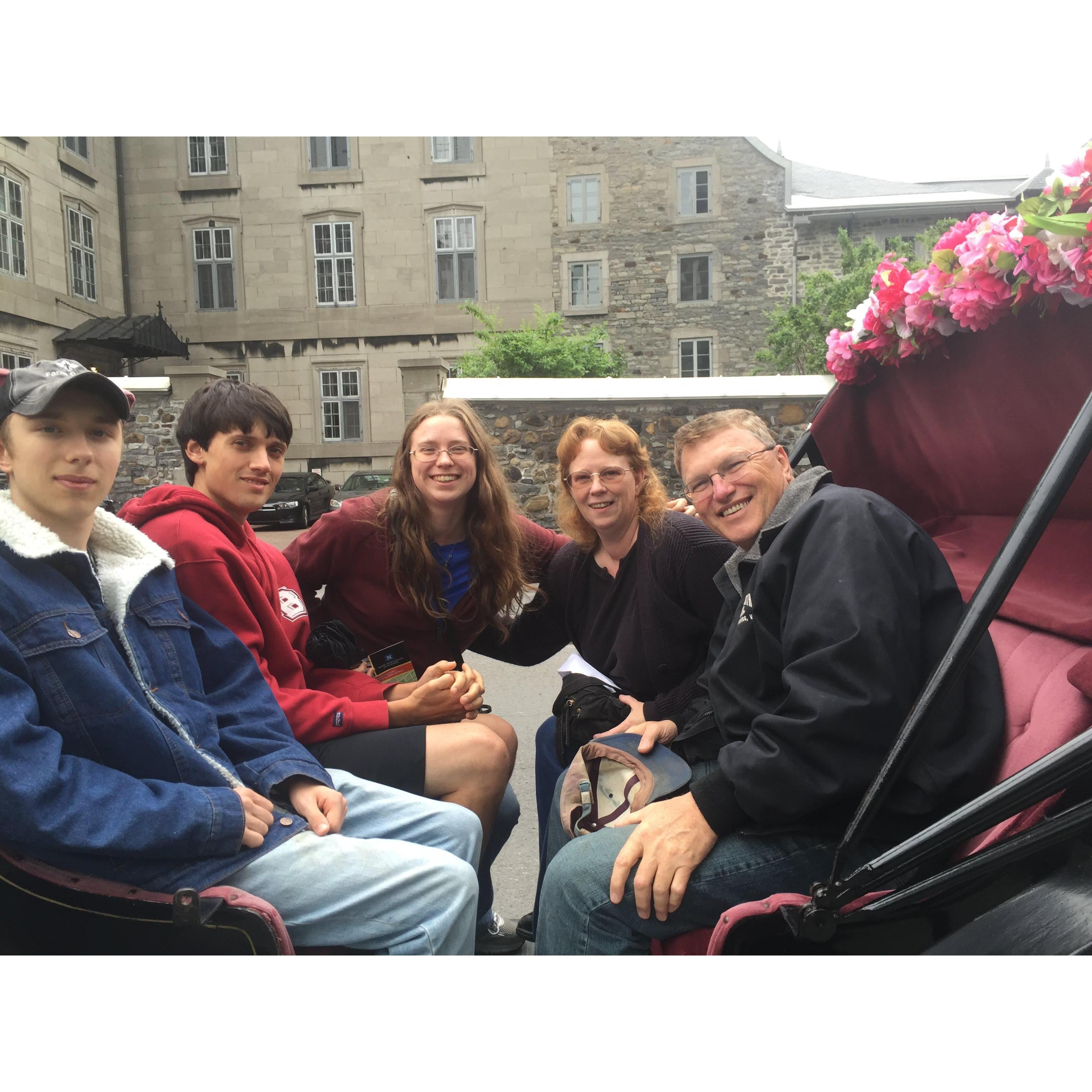 Family trip to Quebec, Canada (Horse carriage ride in Montreal) - 2016