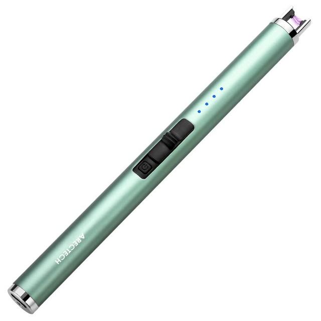 ARECTECH Lighter Rechargeable Lighter Electric Lighter Candle Lighter Arc Plasma Lighters for Candle Kitchen Camping Green