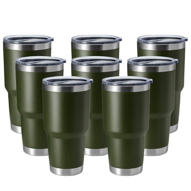 HASLE OUTFITTERS 30oz Stainless Steel Tumbler, Double Wall Vacuum Insulated Travel Mug Tumbler, Durable Insulated Coffee Mug, Gift Box Set (Amey Green, 8)