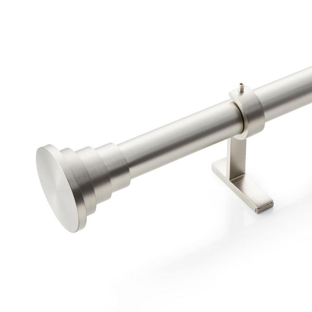 CB Tiered Brushed Nickel Finial and Curtain Rod Set 88"-120"
