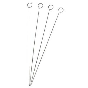 15-Inch Chrome BBQ Skewers with Ring-Handle Top (Set of 4)