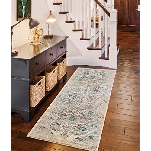 4620 Distressed Cream 2 x 7 Hallway Runner Area Rug Carpet