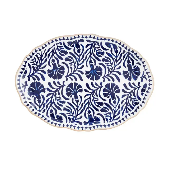 Mud Pie® Blue Indigo 16.5-Inch Oval Platter