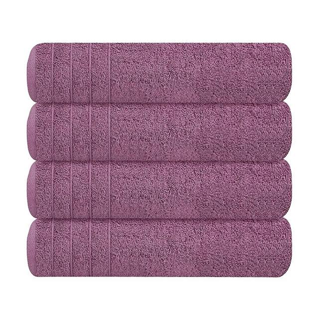 Tens Towels Large Bath Towels, 100% Cotton Towels, 30 x 60 Inches, Extra Large Bath Towels, Lighter Weight & Super Absorbent, Quick Dry, Perfect Bathroom Towels for Daily Use (Pack of 4)(Plum)
