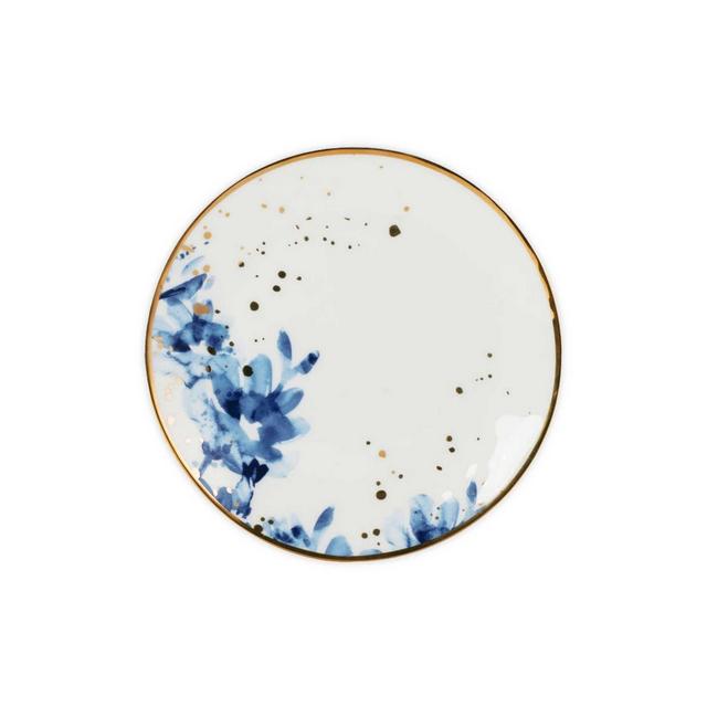 Olivia & Oliver™ Harper Floral Gold Salad Plates in Blue (Set of 4)