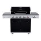 Deluxe 5-Burner Propane Gas Grill in Black with Side Burner and Built-in Searing Zone