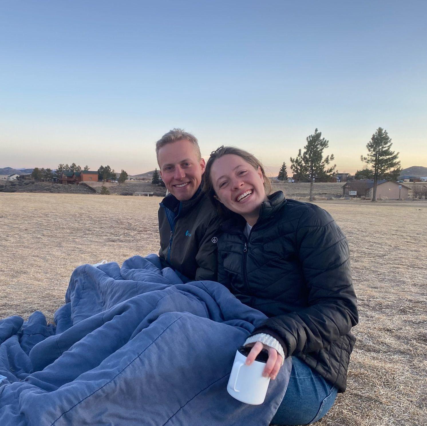 Watching the sunrise on the Sangres - the first picture taken of us after nearly 2 months of dating haha (4/2/23)