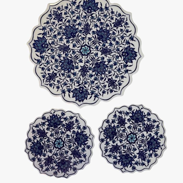 Trivets for Hot Dishes Decorative Trivet Set for Hot Pots, Dishes and Pans with Trivets Coasters- Scratch Proof Heat Resistant Housewarming Hot Pads for Oven and Hot Dishes by Etalon (Mary)