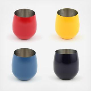 Assorted Stemless Wine Glass, Set of 4