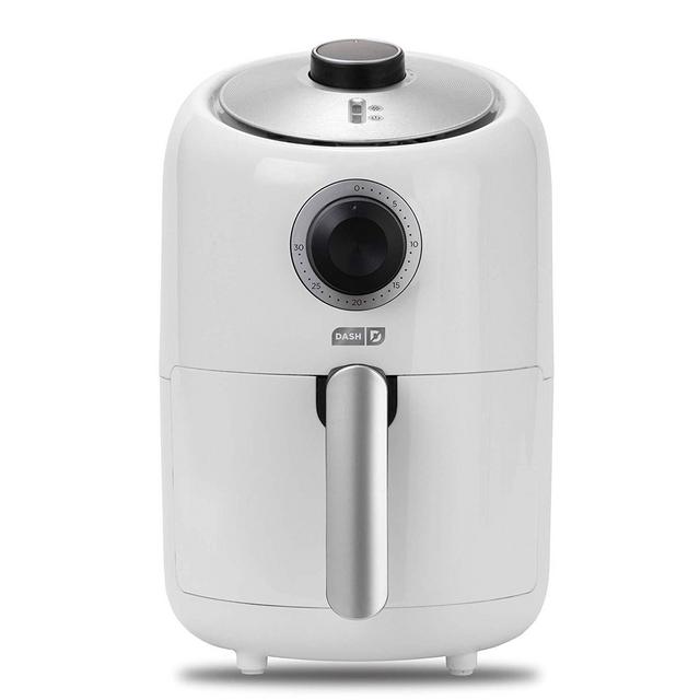 Dash Compact Air Fryer 1.2 L Electric Air Fryer Oven Cooker with Temperature Control, Non Stick Fry Basket, Recipe Guide + Auto Shut off Feature - White
